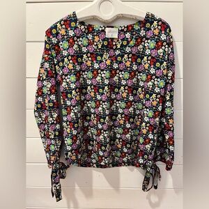 ❤️ COMPAÑÍA FANTÁSTICA Floral Tie-Cuff Blouse – Size M